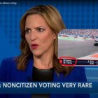 Elecciones Presidenciales 2024 | Capturas de pantalla de una entrevista de la secretaria de Estado de Michigan, Jocelyn Benson, con una toma del error de ABC