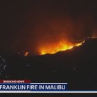 Captura de pantalla de una imagen del incendio 'Franklin' en Malibú