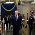 El presidente electo de EE UU, Donald Trump, llega a su toma de posesión el 20 de enero