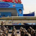 Exhibición de un misil Qasem Soleimani en 2024
