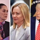 Claudia Sheinbaum, Giorgia Meloni y Donald Trump.