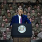 Donald Trump en la base aérea de Al-Udeid