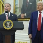 The special envoy for the Middle East, Steve Witkoff, with President Donald Trump.