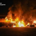 Una imagen del Servicio de Emergencias Ucraniano luego del ataque ruso en una región del país