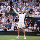 Jannik Sinner celebra su primer victoria de Wimbledon