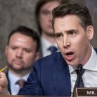 United States Senator Josh Hawley (Republican of Missouri) grills Meta Founder and Chief Executive Officer Mark Zuckerberg, prompting Mr. Zuckerberg to stand up out of his chair and address families in the audience, during a Senate Community on the Judiciary hearing to examine Big Tech and the online child sexual exploitation crisis, in the Dirksen Senate Office Building in Washington, DC, Wednesday, January 31, 2024. Credit: Rod Lamkey / CNP