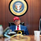 US President Donald Trump in the Situation Room of the White House