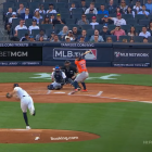 Captura de pantalla del resumen del partido Astros vs. Yankees (8/8/25) de la MLB