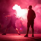 Enfrentamientos entre manifestantes y policías en Belgrado, Serbia