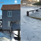 Marea del Huracán Erin en los Bancos Exteriores