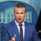 Pete Hegseth, during an appearance at the White House