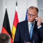 El canciller alemán, Friedrich Merz, durante una rueda de prensa