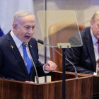 El Primer Ministro israelí Benjamin Netanyahu habla en el parlamento
