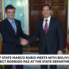 Rubio recibe al presidente electo de Bolivia, Rodrigo Paz