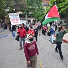 Pro-Palestinian students protest at the UCLA campus