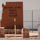 The sign at the entrance of an Arizona State prison in Tucson, Arizona (Files)