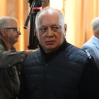 Diosdado Cabello, ministro del Interior chavista, en la ceremonia de juramentación de Delcy Rodríguez