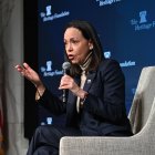 María Corina Machado habla en la sede de la Heritage Foundation