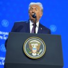 President Donald Trump speaks during a Board of Peace charter announcement during the Annual Meeting of the World Economic Forum in Davos, Switzerland, Thursday, Jan. 22, 2026.