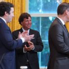 Tucker Carlson in the East Room of the White House
