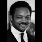 Fotografía del activista por los derechos civiles y candidato presidencial estadounidense Jesse Jackson durante su visita a Bonn el 9 de mayo de 1985