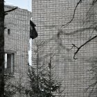 Vista del lugar donde se derrumbó el edificio de la policía militar en los terrenos de una base militar en Sertolovo