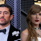 Montaje de Taylor Swift y Bad Bunny en los Grammy