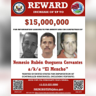 Handout photo published by the US State Department on December 4, 2024, showing a reward poster for the powerful Mexican drug cartel leader Nemesio Oseguera.
Mexico confirmed on February 22, 2026, that soldiers killed a powerful drug cartel leader who was one of the most wanted men here and in the United States. Nemesio Oseguera, the 59-year-old leader of the violent Jalisco New Generation Cartel, was wounded in a clash with soldiers in the town of Tapalpa and died while being flown to Mexico City, the army said in a statement.