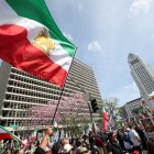 Demonstrators rally in solidarity with the Iranian protest movement in Los Angeles (Files)