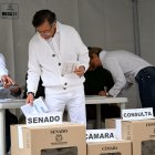 El presidente de Colombia, Gustavo Petro, durante las elecciones legislativas