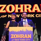 New York City Mayoral Zohran Mamdani (R) and his wife Rama Duwaji (L)