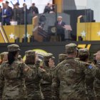 U.S. Army soldiers recite the oath of enlistment during the Army's 250th Birthday Parade in Washington D.C. June 14, 2025. The U.S. Army's 250th birthday celebration honors the sacrifices, achievements, and true spirit of American warriors through three distinct categories: Heroes, Legacy & Nostalgia.
