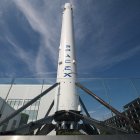 Cohete de SpaceX antes de su lanzamiento. Imagen de archivo