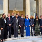 Macron y Machado este lunes en el Palacio del Elíseo de Paris.