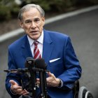 El gobernador de Texas, Greg Abbott, durante una comparecencia. Julio de 2025
