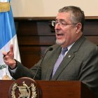 El presidente de Guatemala, Bernardo Arévalo, durante una comparecencia de prensa
