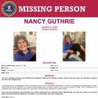 Anuncio sobre la desaparición de Nancy Guthrie