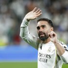 Dani Carvajal, futbolista del Real Madrid, tras un juego