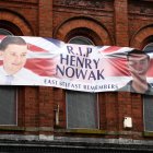 A poster in remembrance of stabbing victim Henry Nowak