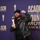 Nate Smith is posing with his prize in the press room during the 59th Academy of Country Music Awards Ceremony at The Ford Center at the Star in Frisco, United States, on May 16, 2024. (Photo by Javier Vicencio / Eyepix Group) (Photo by Eyepix/NurPhoto) (Photo by Eyepix / NurPhoto via AFP)