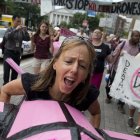 Protestantes del grupo de izquierda Codepink (Imagen de archivo)