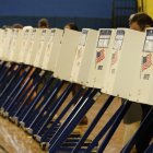 Un centro de votación en Manhattan.