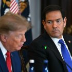 El secretario Marco Rubio junto al presidente Donald Trump.