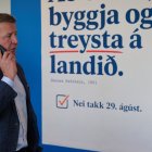 El exministro de Asuntos Exteriores de Islandia, Gudlaugur Thor Thordarson, aparece en la sede de Afram Island
