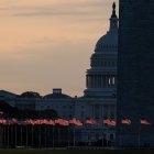 Vista de la cúpula del Capitolio de los Estados Unidos y el Monumento a Washington