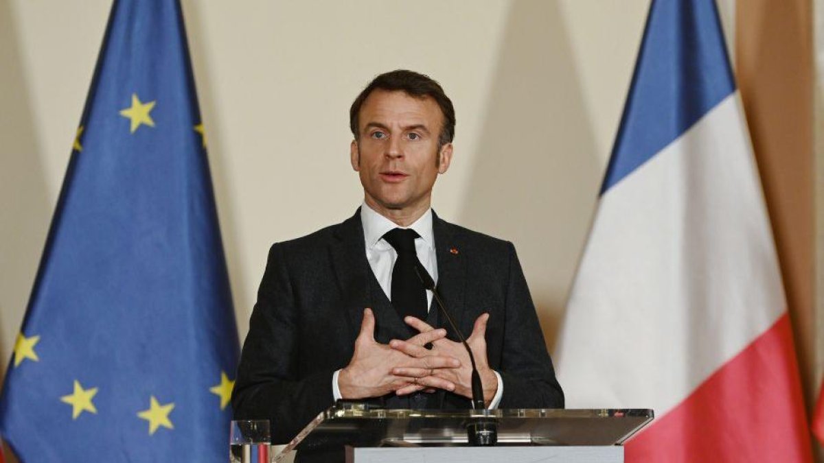 Emmanuel Macron, en una rueda de prensa