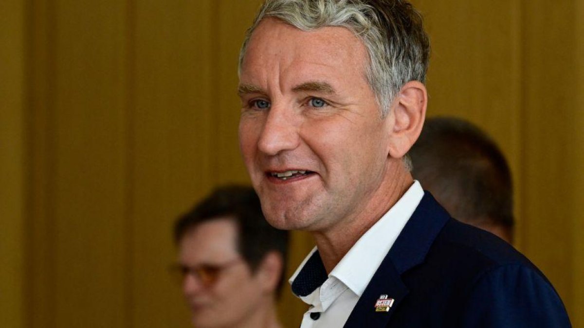 Bjoern Hoecke, AfD (Alternative for Germany) candidate for the Thuringia regional elections.