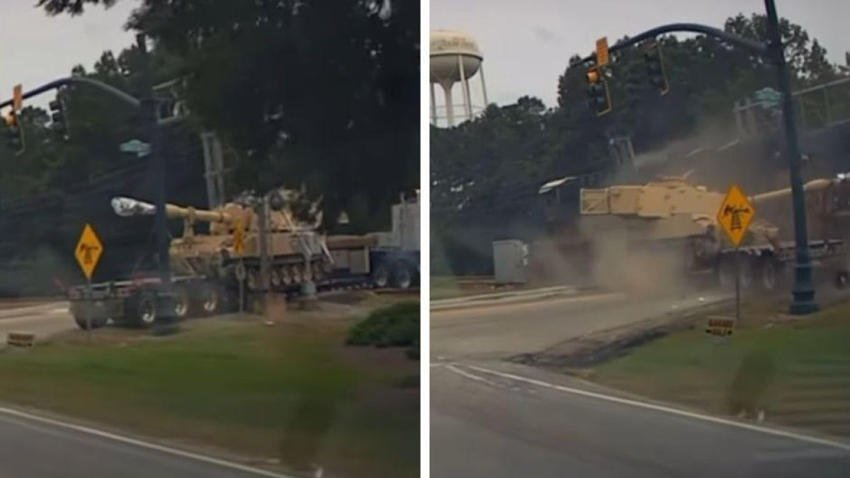 CSX train crashes into military vehicle.