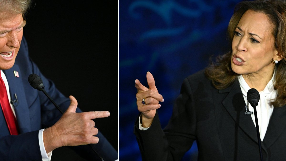 Donald Trump y Kamala Harris, durante su participación en el debate presidencial.