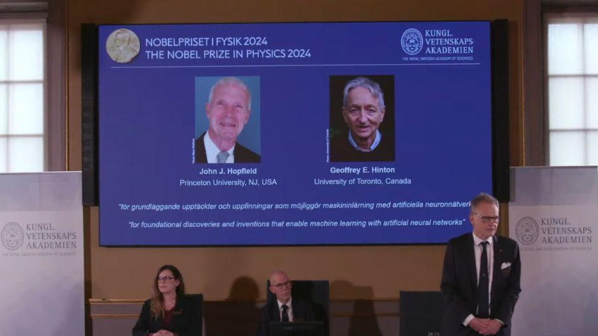 Nobel Prize announcement for Hopfield and Hinton